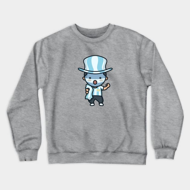 Cute Argentine Soccer Fan Crewneck Sweatshirt by SLAG_Creative